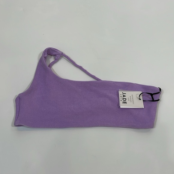 NWT JADE Swim Bikini Top Apex One Shoulder In Lilac Terry Size L - Picture 5 of 11
